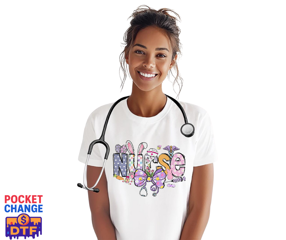 Pastel Easter Nurse Icons – Nurse DTF Transfer (Premade)