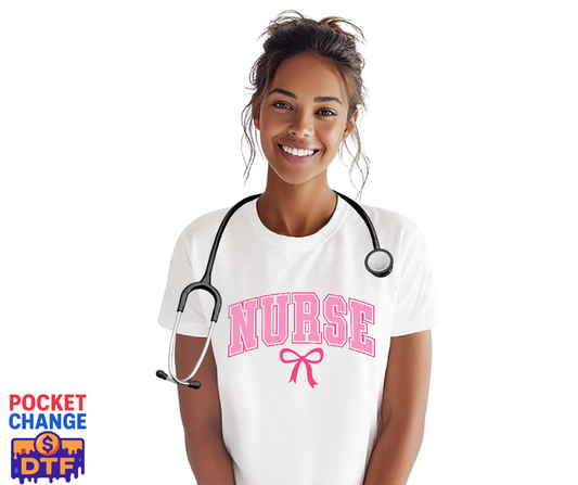 NURSE with Stethoscope – Nurse DTF Transfer (Premade)