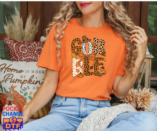 Leopard Print Pumpkin – Thanksgiving DTF Transfer (Premade)