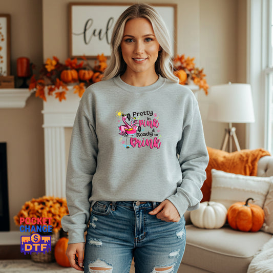 In October We Wear Pink Flamingo – Breast Cancer Awareness DTF Transfer