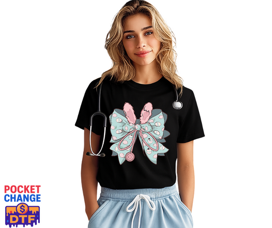 Nurse Life Bunny Ears Stethoscope – Nurse DTF Transfer (Premade)
