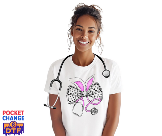 Nurse Floral Stethoscope – Nurse DTF Transfer (Premade)