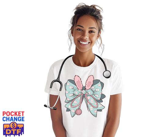 Nurse Life Bunny Ears Stethoscope – Nurse DTF Transfer (Premade)