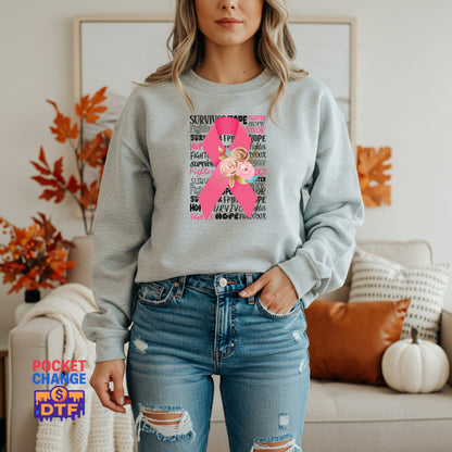SURVIVOR Pink Ribbon – Awareness DTF Transfer