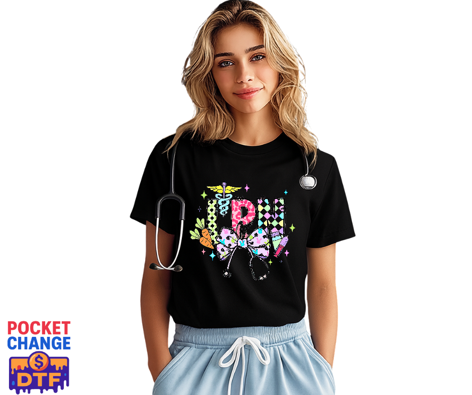 LPN Pastel Easter Carrots Syringe – Nurse DTF Transfer (Premade)